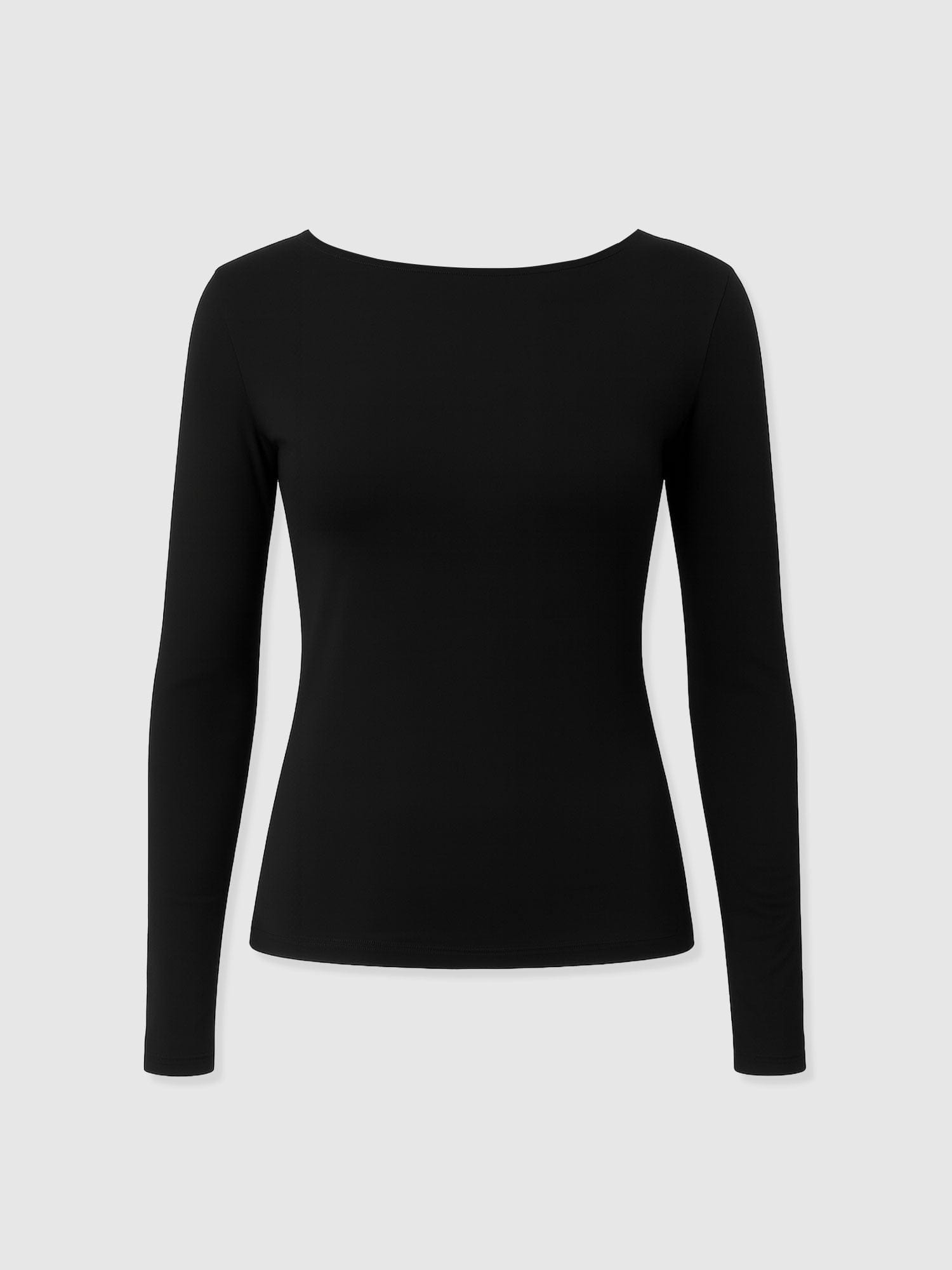 Marnie Cowl Back Long Sleeve Tee - Black Lace - Women's T-shirts | Saint + Sofia® USA
